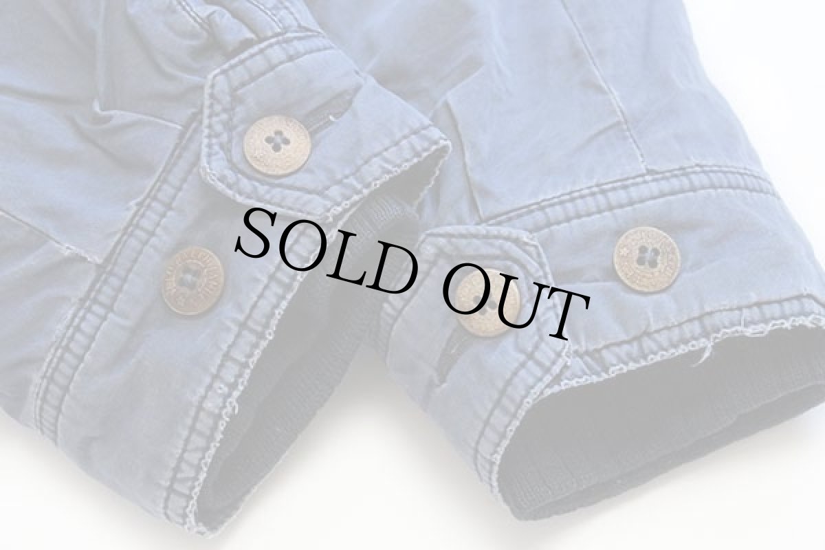 画像8: ポロ ラルフローレン ワンポイント チンスト付き タータンチェック ネルライナー コットンポプリン ジャケット 紺 フェード L (8)