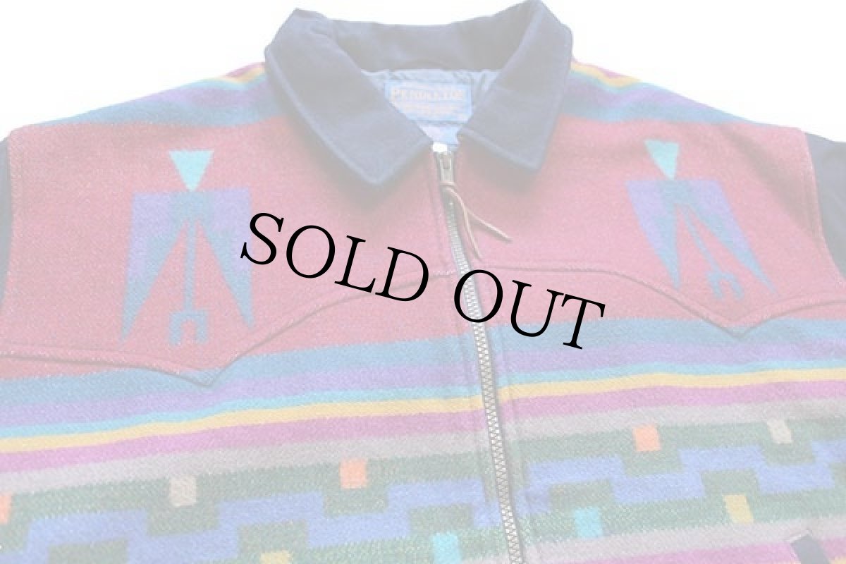 画像3: 90s USA製 PENDLETONペンドルトン ネイティブ柄 Thinsulate 中綿入り ウール ブランケット ジャケット XL (3)