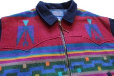 画像3: 90s USA製 PENDLETONペンドルトン ネイティブ柄 Thinsulate 中綿入り ウール ブランケット ジャケット XL (3)