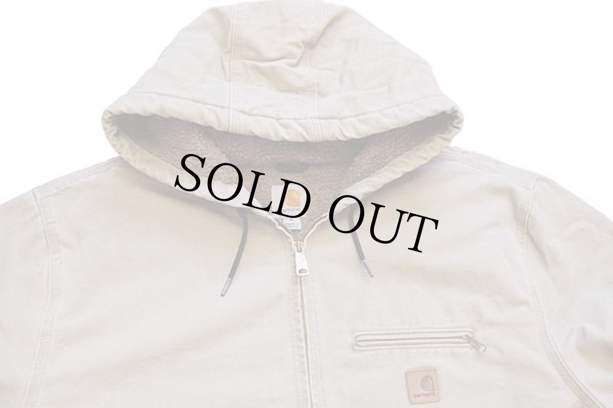 画像3: メキシコ製 carharttカーハート シェルパラインド サンドストーン ダック地 シエラジャケット グレーベージュ XL (3)