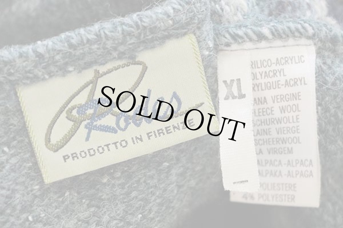 画像4: イタリア製 Rodes フェアアイル柄 アクリル×ウール×アルパカ×シルク ニット ベスト カーディガン XL (4)