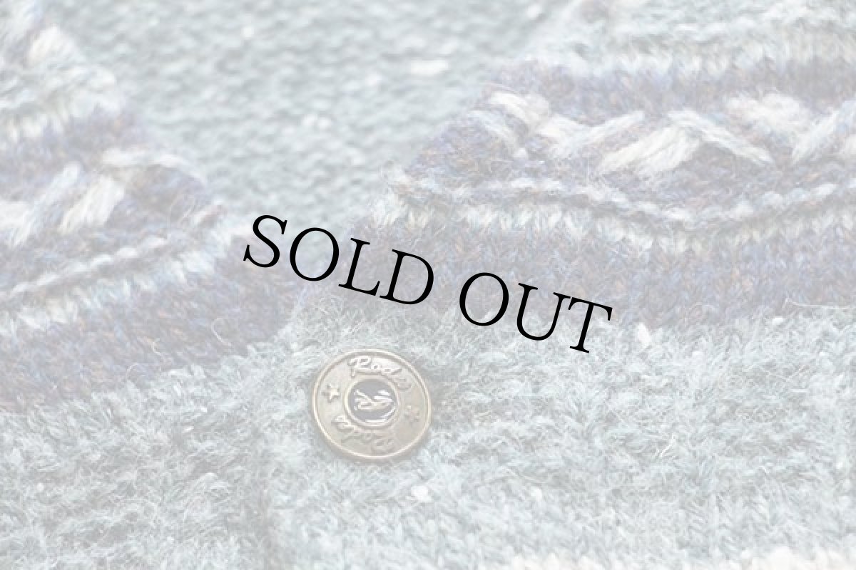 画像5: イタリア製 Rodes フェアアイル柄 アクリル×ウール×アルパカ×シルク ニット ベスト カーディガン XL (5)