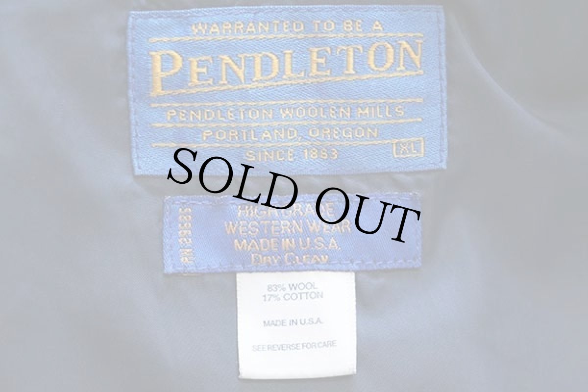 画像4: 90s USA製 PENDLETONペンドルトン ネイティブ柄 Thinsulate 中綿入り ウール ブランケット ジャケット XL (4)