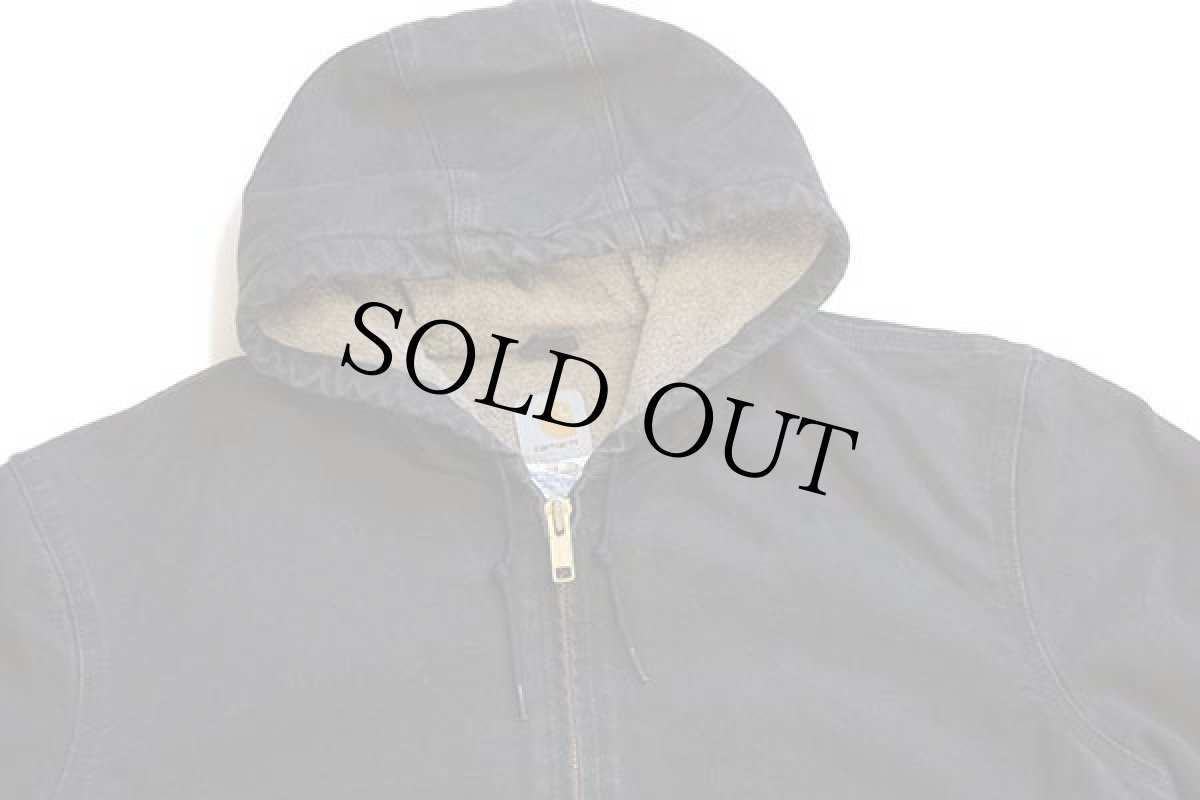 画像3: メキシコ製 carharttカーハート シェルパラインド ダック地 アクティブジャケット パーカー 黒 XL (3)