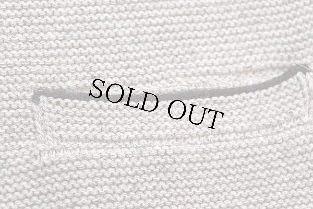 画像6: Distler ネップ入り 鹿角ボタン ノーカラー チロリアン メリノウール×アクリルニット ベスト カーディガン グレーベージュ 48 (6)