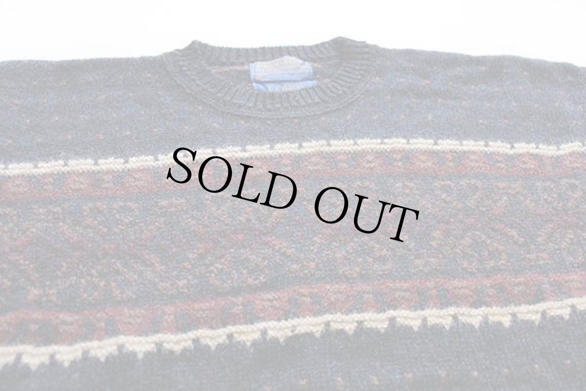 画像3: 70s PENDLETONペンドルトン LOBO ノルディック柄 ウールニット セーター M (3)