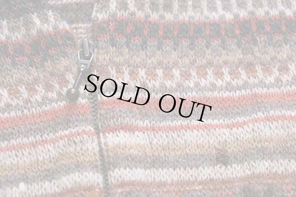 画像6: 90s フランス製 JACQUARD ネイティブ柄 ジャガード ウール×アクリル×モヘヤニット ジップ ベスト L (6)