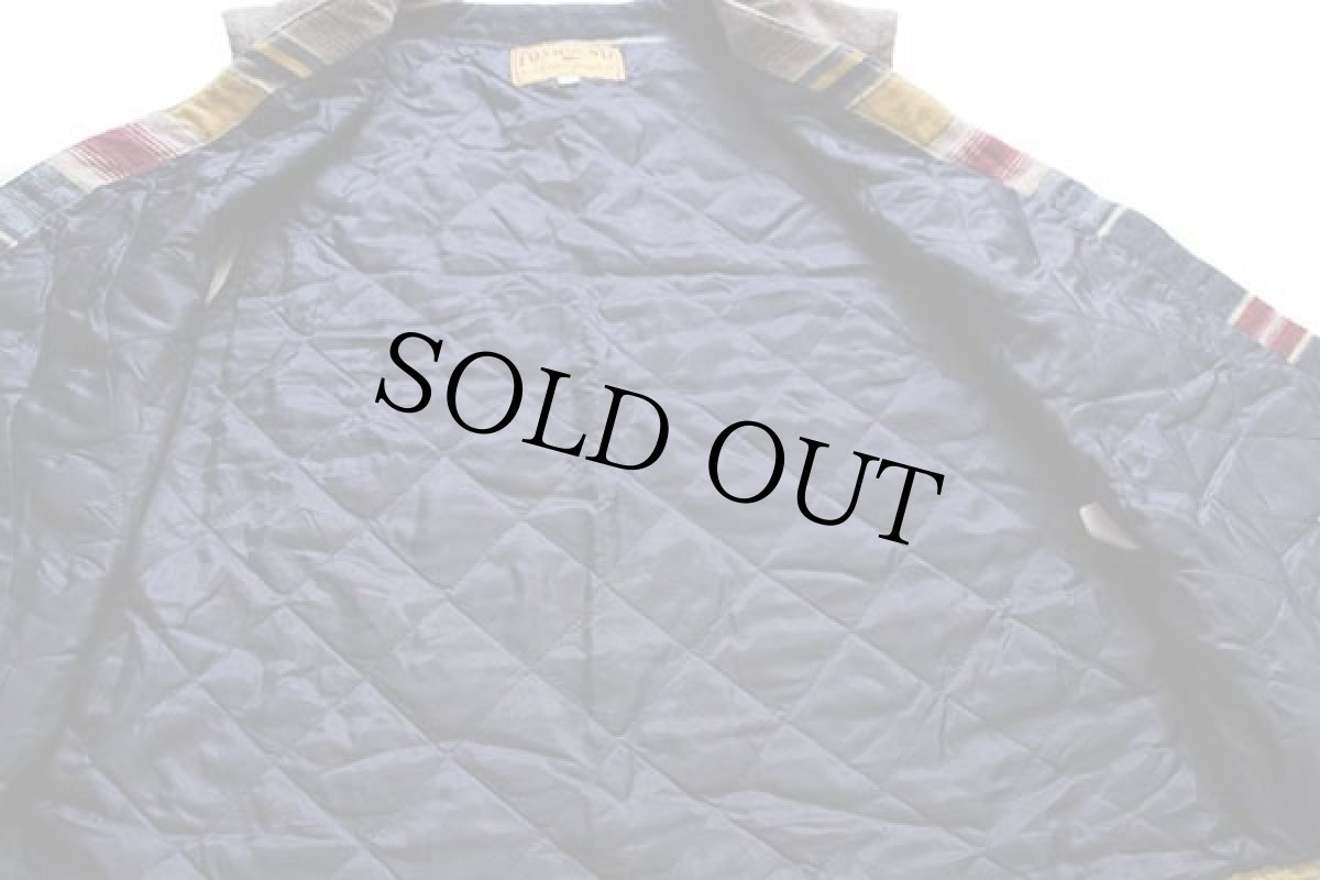 画像5: 90s FOXHOUND ラグ柄 キルティングライナー ウール混 ベスト L (5)