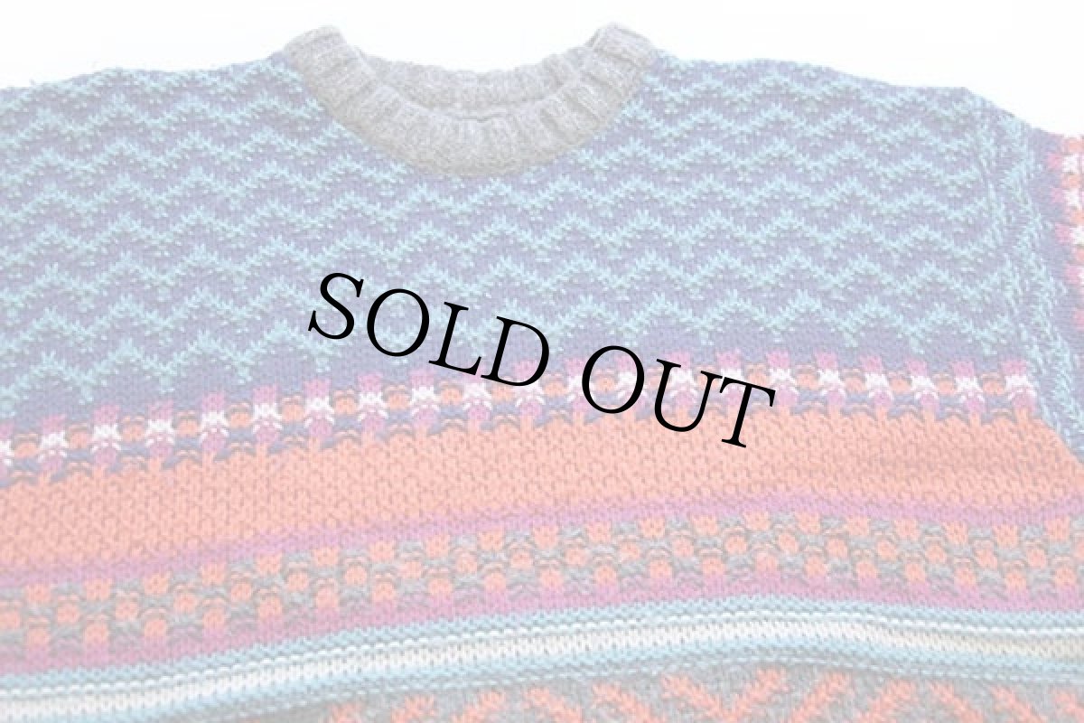 画像3: イタリア製 UNKNOWN フェアアイル柄 ウール×アクリルニット セーター (3)