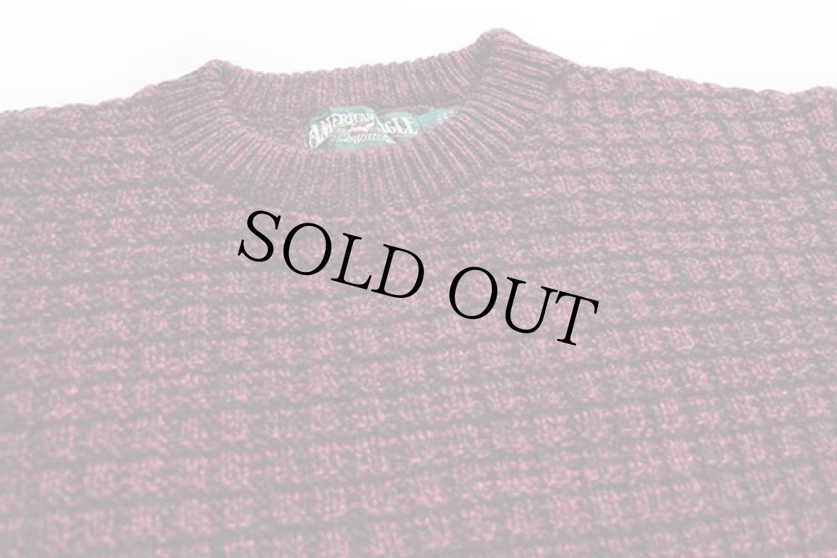 画像3: 80s USA製 AMERICAN EAGLEアメリカンイーグル ウールニット セーター パープル×ブラック ミックス L (3)