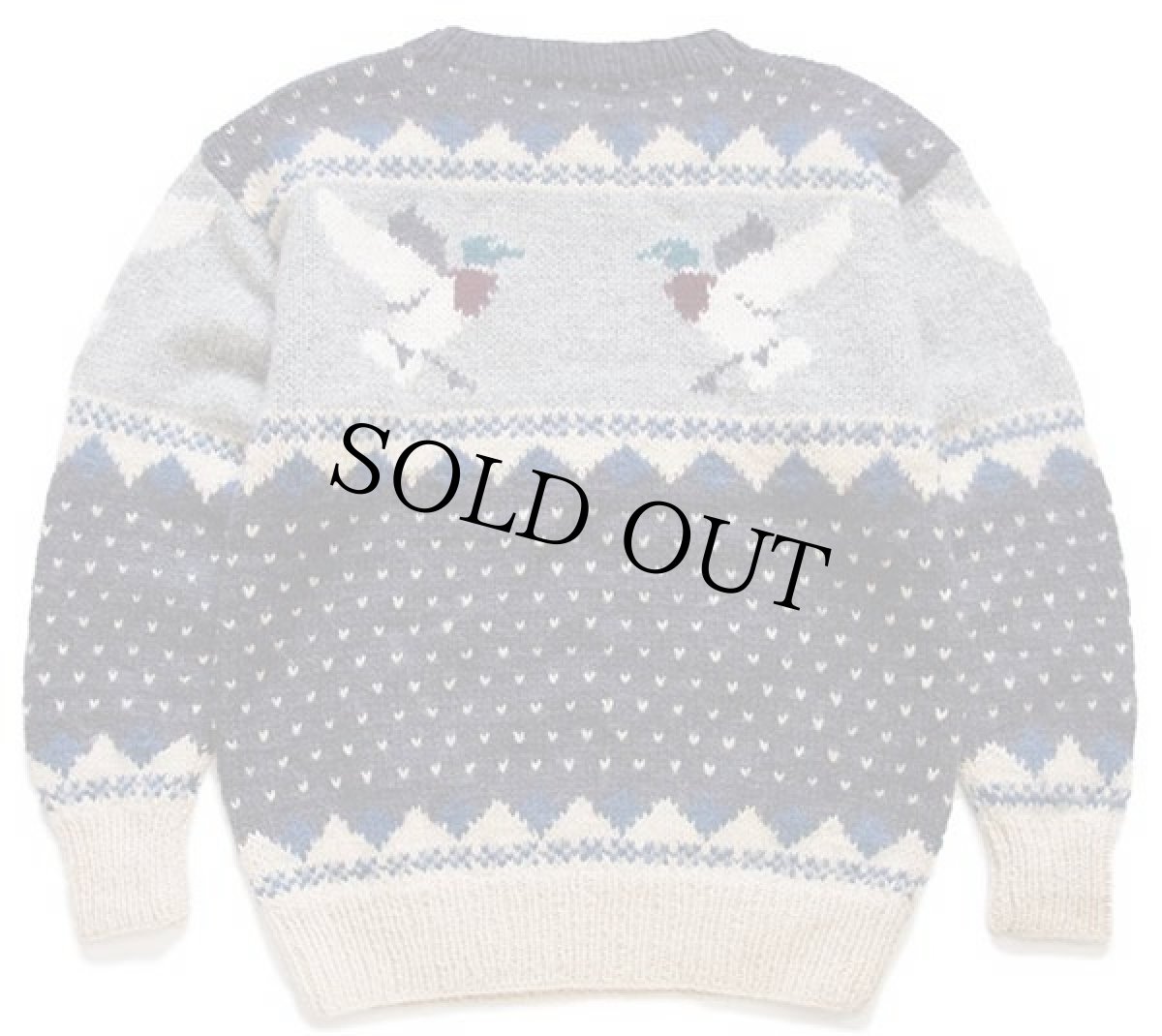 画像2: 80s Woolrichウールリッチ バード ノルディック柄 ウールニット セーター L (2)