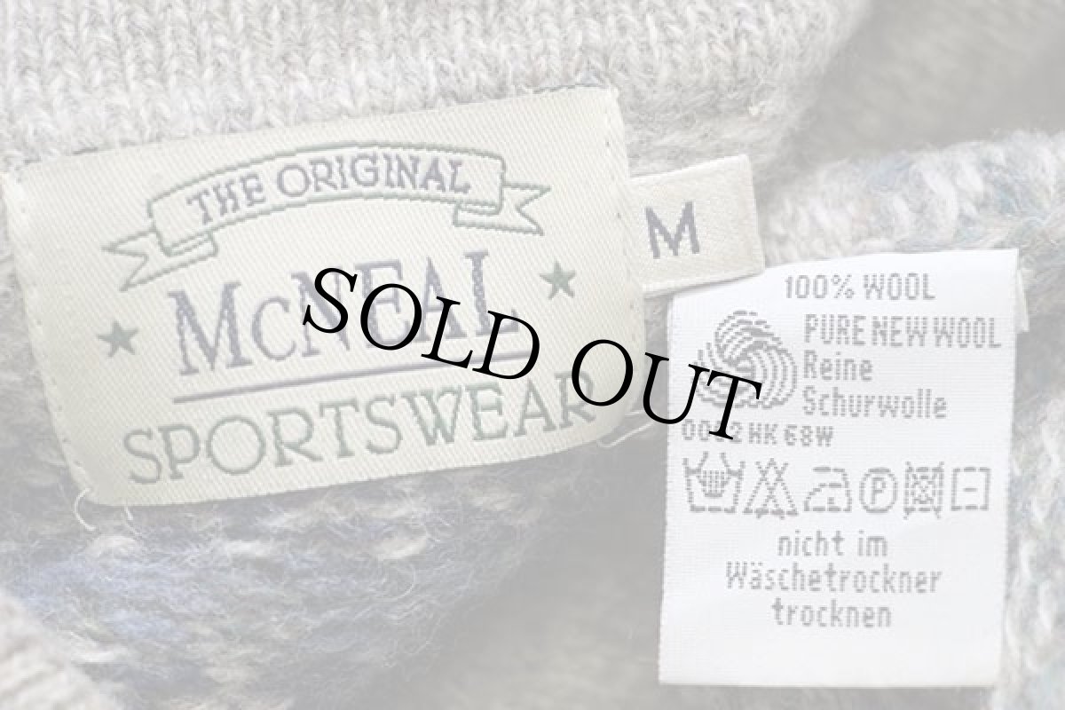 画像4: 90s McNEAL フェアアイル柄 襟付き ウールニット セーター★ポロシャツ (4)