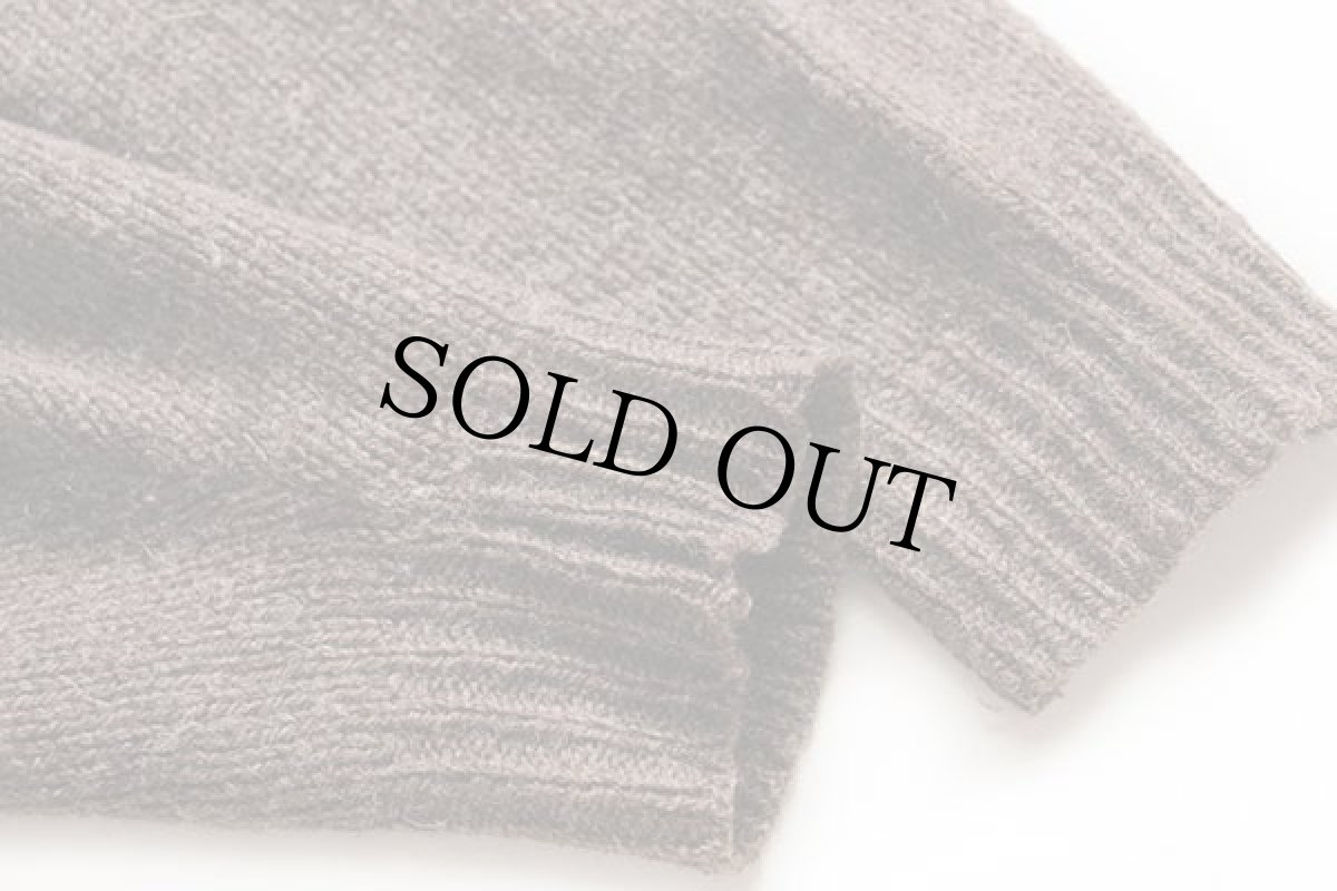 画像6: 90s USA製 Woolrichウールリッチ フリースライナー ウール ドライバーズニット フルジップ セーター 茶 M (6)