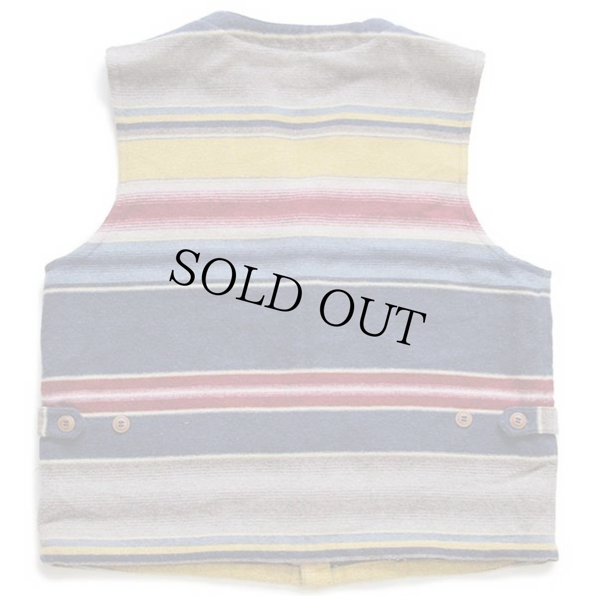 画像2: 90s FOXHOUND ラグ柄 キルティングライナー ウール混 ベスト L (2)