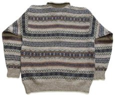 画像2: 90s McNEAL フェアアイル柄 襟付き ウールニット セーター★ポロシャツ (2)
