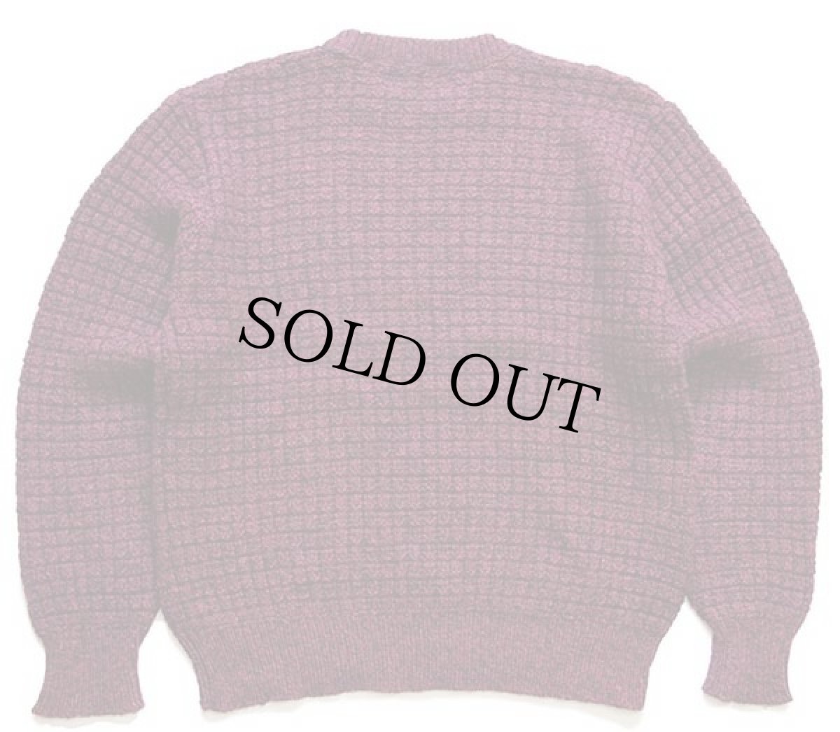 画像2: 80s USA製 AMERICAN EAGLEアメリカンイーグル ウールニット セーター パープル×ブラック ミックス L (2)