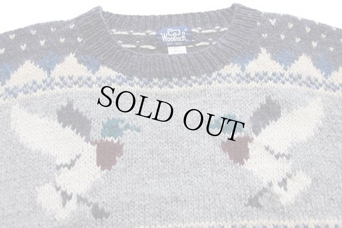 画像3: 80s Woolrichウールリッチ バード ノルディック柄 ウールニット セーター L (3)