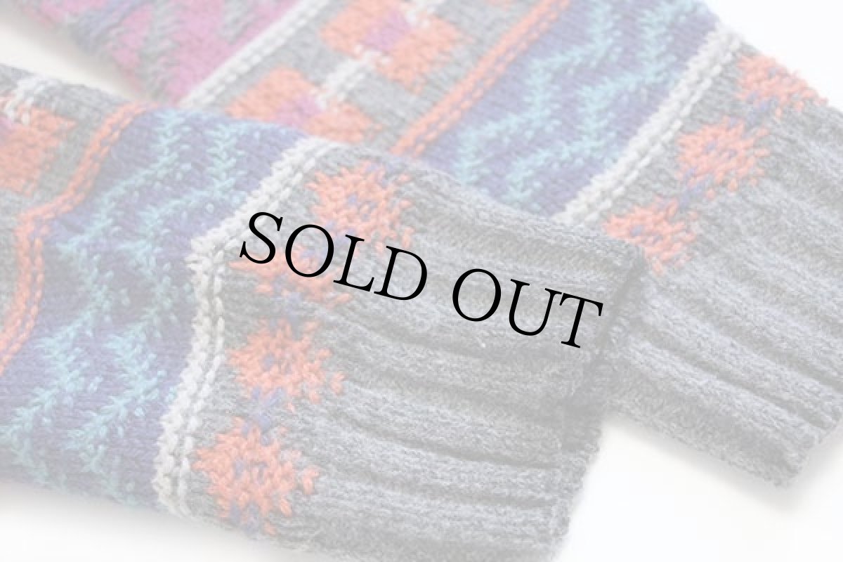 画像6: イタリア製 UNKNOWN フェアアイル柄 ウール×アクリルニット セーター (6)