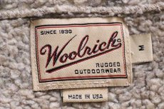 画像4: 90s USA製 Woolrichウールリッチ フリースライナー ウール ドライバーズニット フルジップ セーター 茶 M (4)