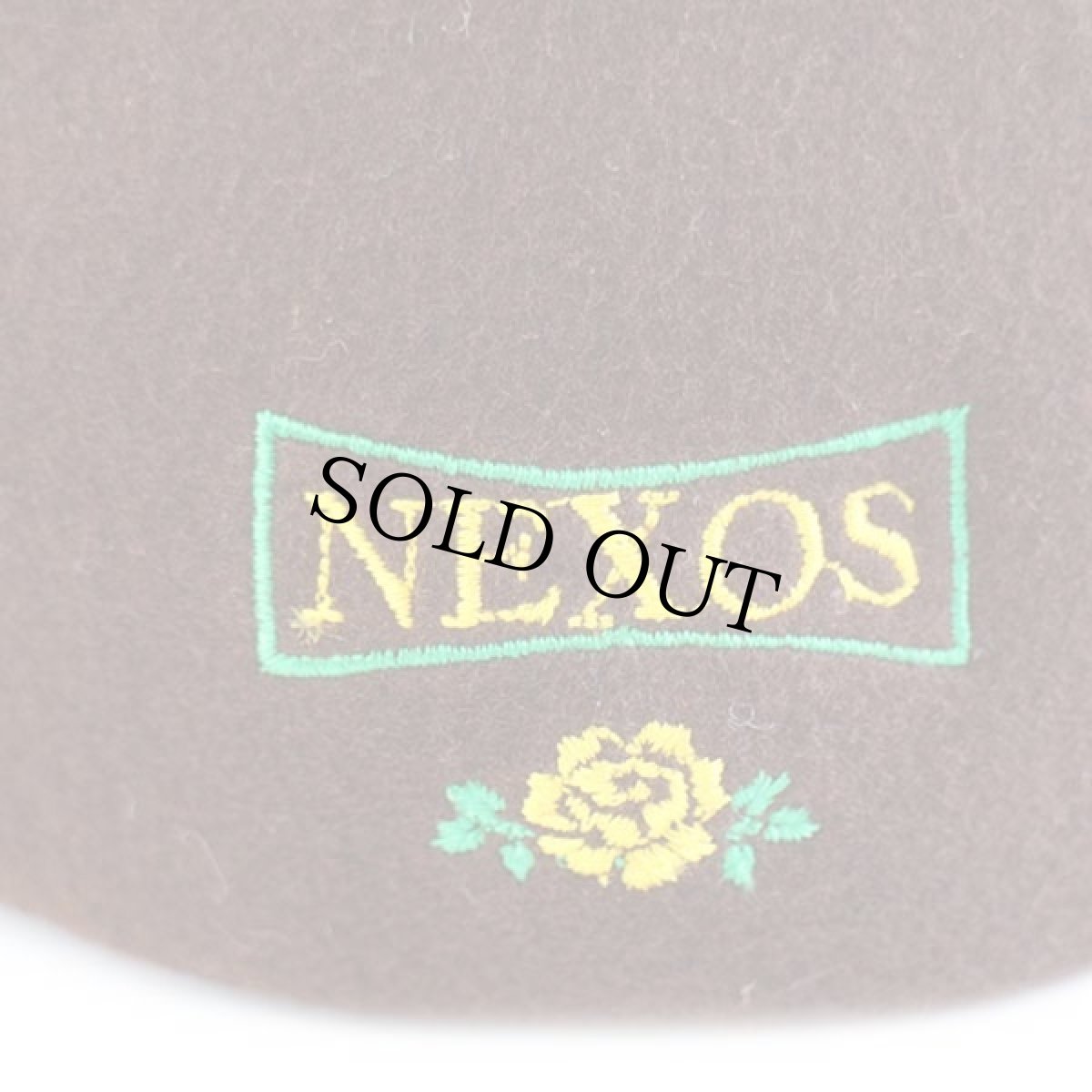 画像5: デッドストック★イタリア製 NEXOS バラ刺繍 ウール フェルト ハンチング 茶 (5)