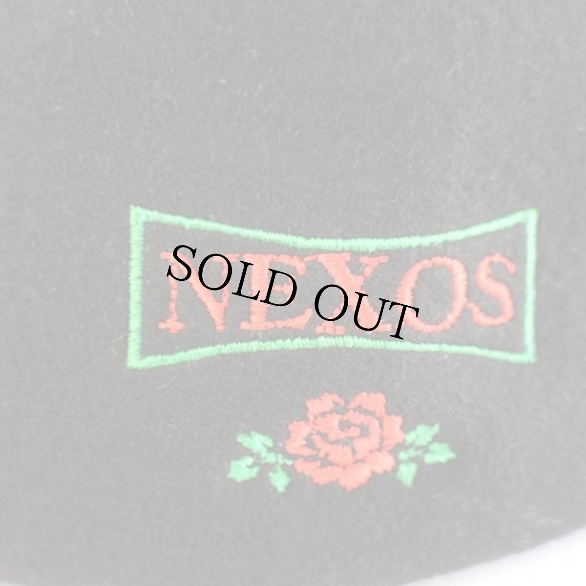 画像5: デッドストック★イタリア製 NEXOS バラ刺繍 ウール フェルト ハンチング 黒 (5)