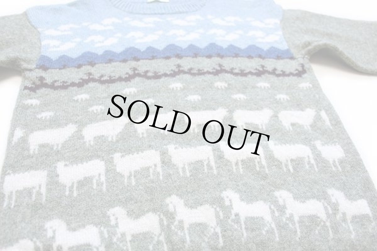 画像4: スコットランド製 Stewarts 牧場柄 アート ウールニット セーター (4)