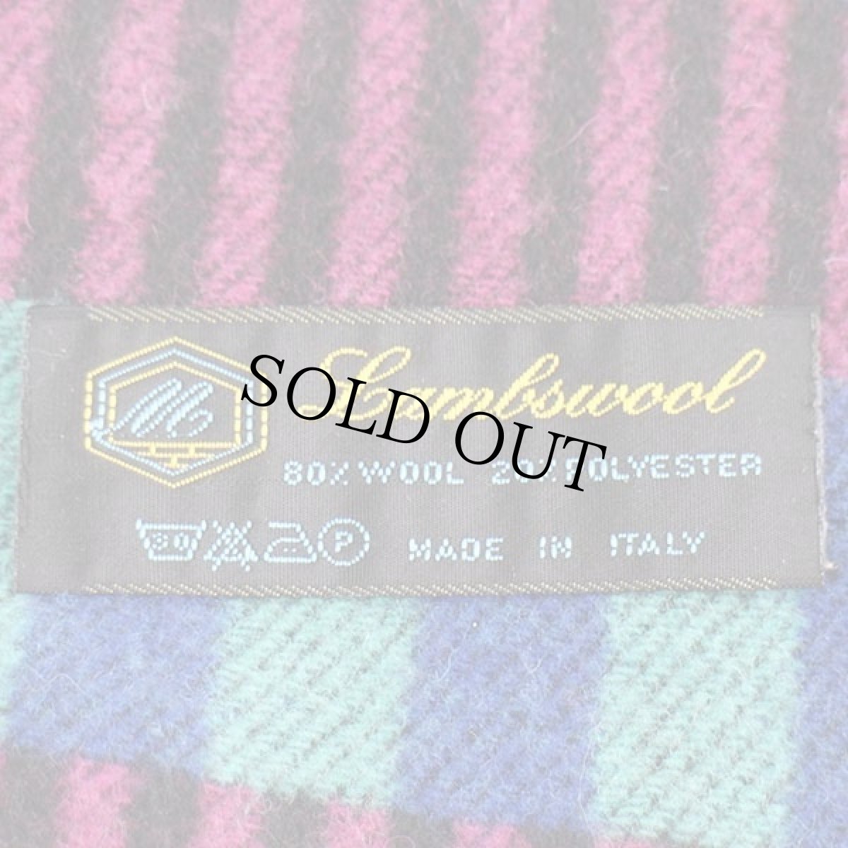 画像4: イタリア製 Lambswool ランダムボーダー ウール マフラー (4)