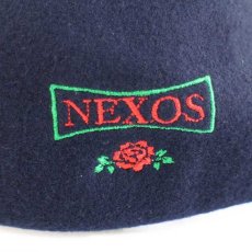 画像5: デッドストック★イタリア製 NEXOS バラ刺繍 ウール フェルト ハンチング 紺 59 (5)