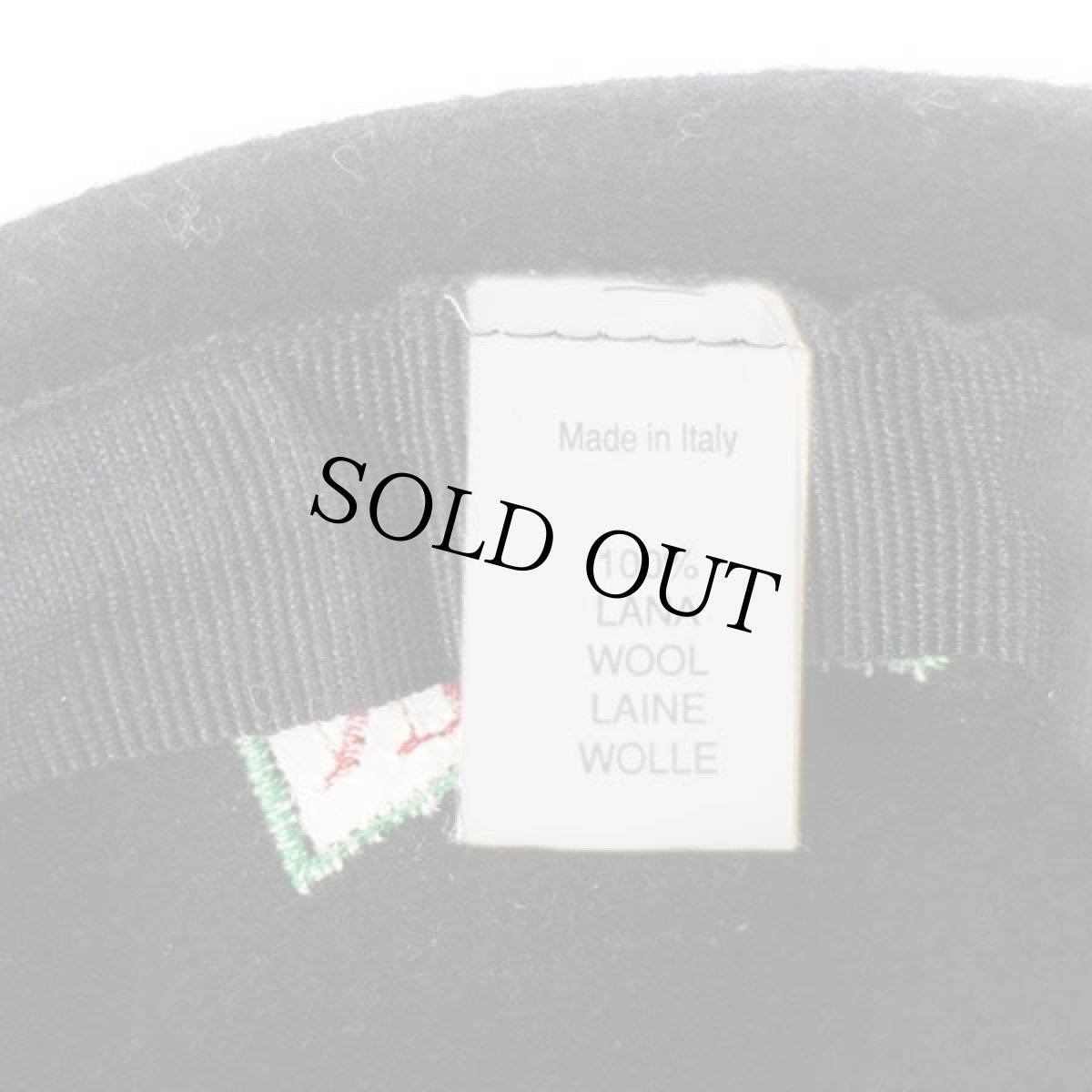 画像8: デッドストック★イタリア製 NEXOS バラ刺繍 ウール フェルト ハンチング 黒 (8)