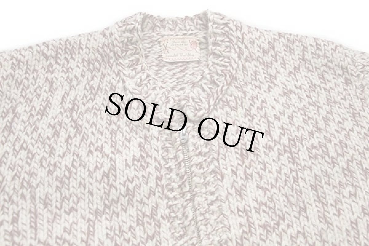 画像3: 60s バード柄 スタンドカラー ウール ハンドニット カウチンセーター (3)