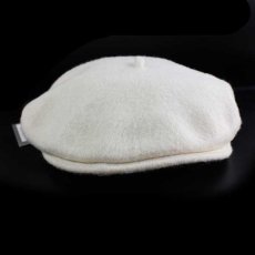 画像2: デッドストック★イタリア製 NEXOS バラ刺繍 ツバ付き ウール ベレー帽 白 (2)