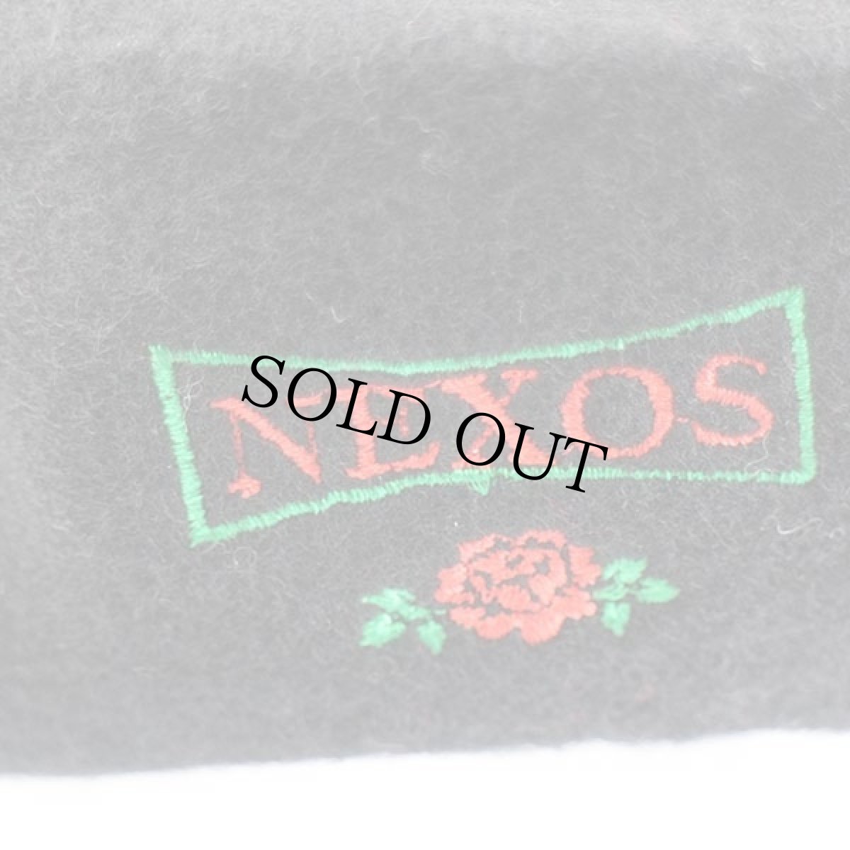 画像4: デッドストック★イタリア製 NEXOS バラ刺繍 ウール ベレー帽 黒 (4)