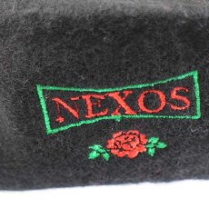 画像4: デッドストック★イタリア製 NEXOS バラ刺繍 ウール ベレー帽 黒 (4)