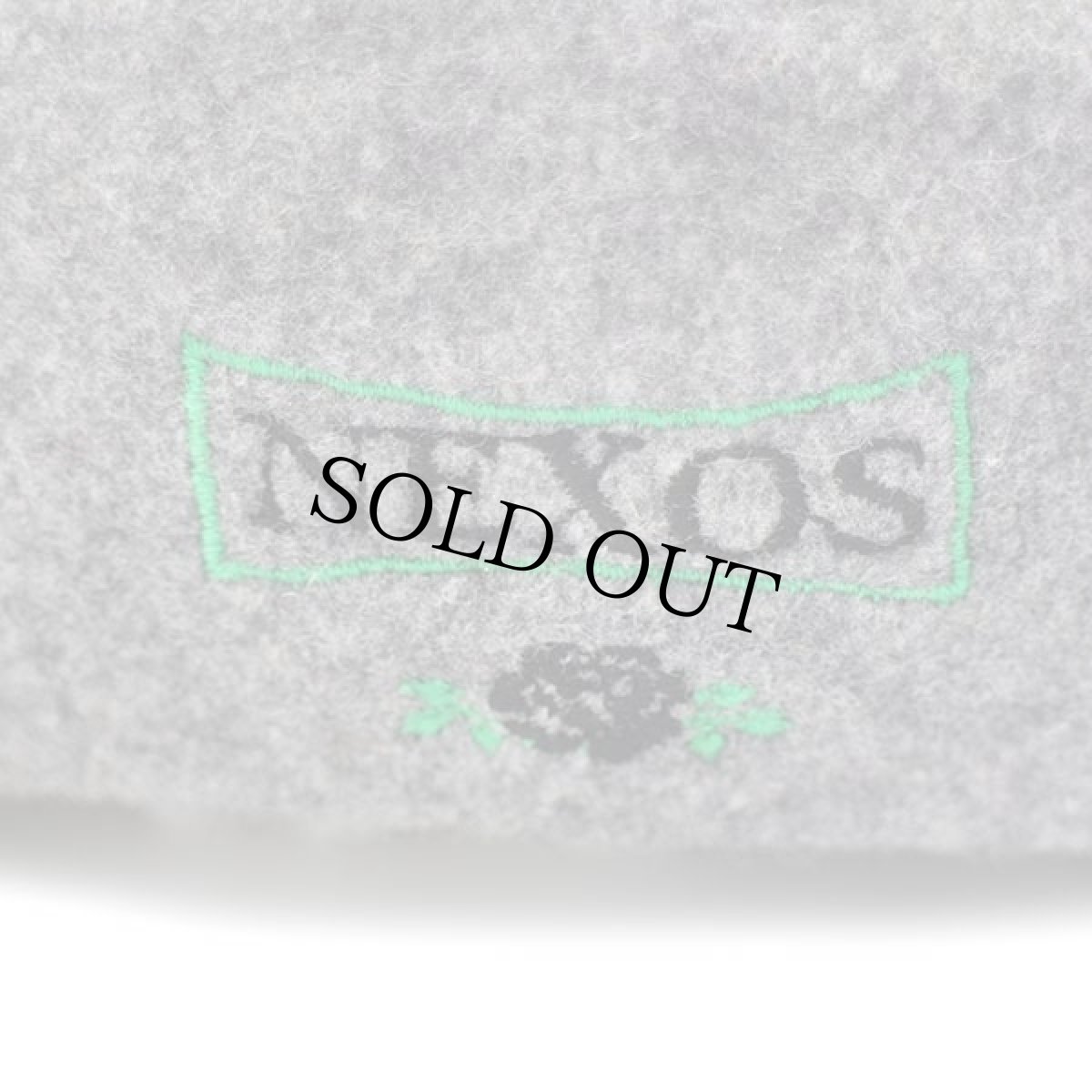 画像4: デッドストック★イタリア製 NEXOS バラ刺繍 ツバ付き ウール ベレー帽 グレー (4)