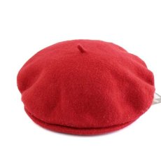 画像2: デッドストック★イタリア製 NEXOS バラ刺繍 ツバ付き ウール ベレー帽 赤 (2)