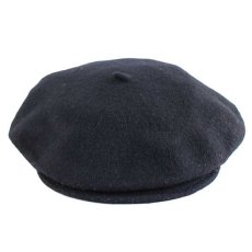 画像2: デッドストック★イタリア製 NEXOS バラ刺繍 ツバ付き ウール ベレー帽 黒 (2)
