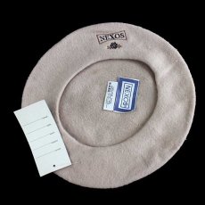 画像5: デッドストック★イタリア製 NEXOS バラ刺繍 ウール ベレー帽 ベージュ (5)