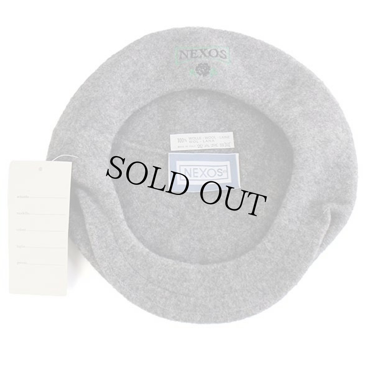 画像5: デッドストック★イタリア製 NEXOS バラ刺繍 ツバ付き ウール ベレー帽 グレー (5)