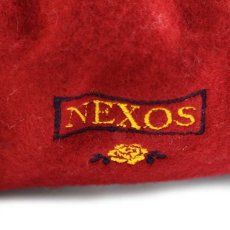 画像4: デッドストック★イタリア製 NEXOS バラ刺繍 ツバ付き ウール ベレー帽 赤 (4)