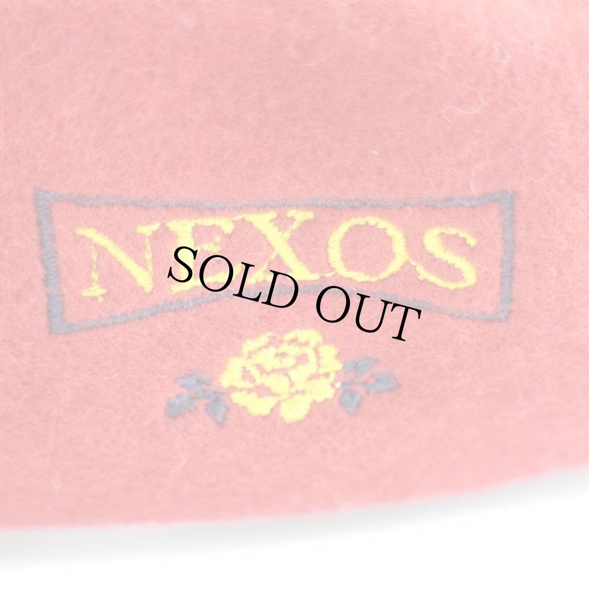 画像4: デッドストック★イタリア製 NEXOS バラ刺繍 ウール ベレー帽 赤 (4)