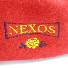 画像4: デッドストック★イタリア製 NEXOS バラ刺繍 ウール ベレー帽 赤 (4)