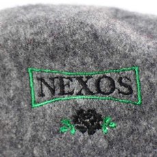 画像4: デッドストック★イタリア製 NEXOS バラ刺繍 ウール ベレー帽 グレー (4)
