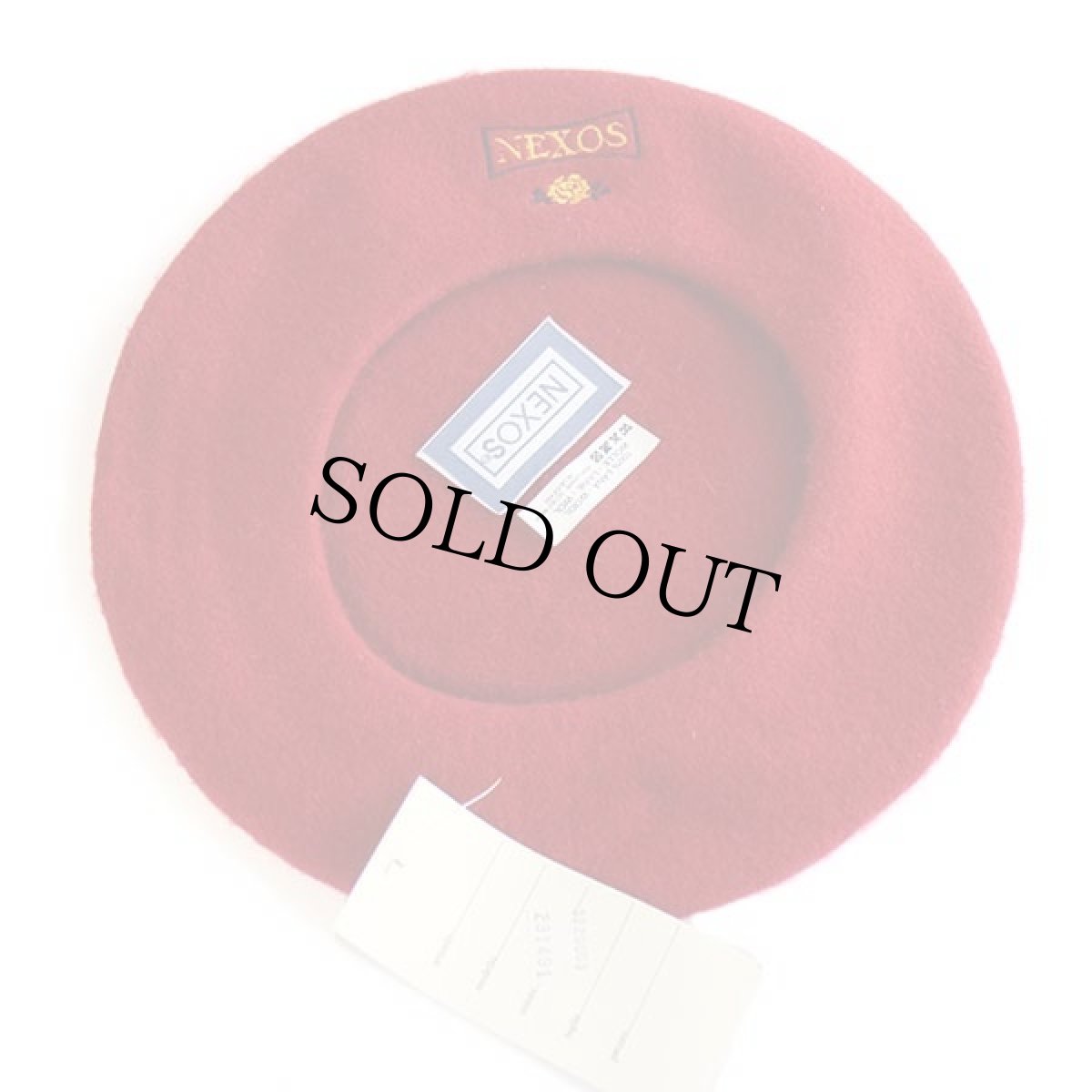 画像5: デッドストック★イタリア製 NEXOS バラ刺繍 ウール ベレー帽 赤 (5)