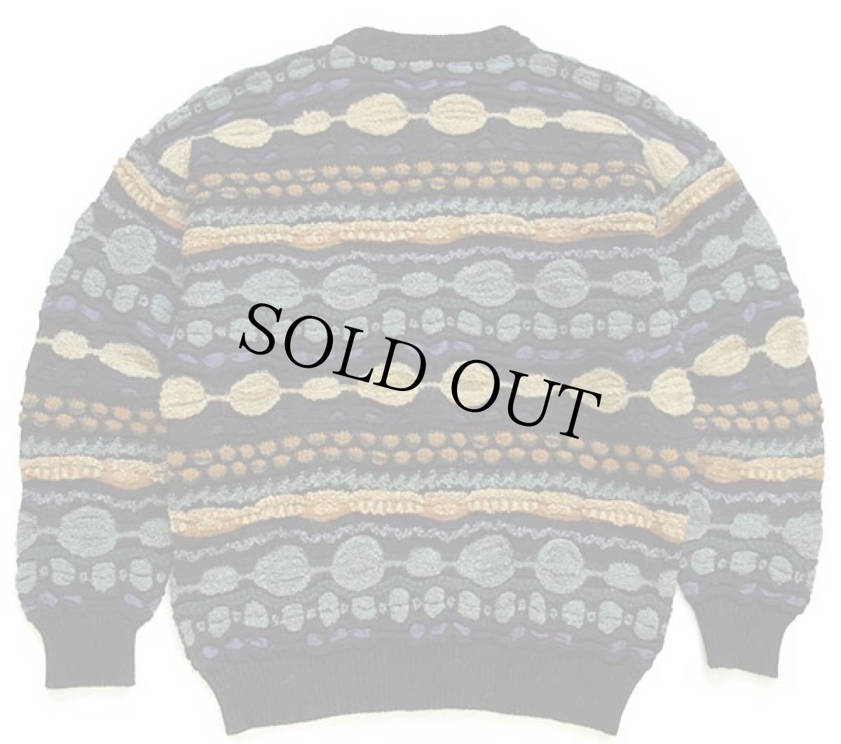 画像2: ポルトガル製 malhas 3D 立体編み ウール×アクリルニット セーター 54 (2)