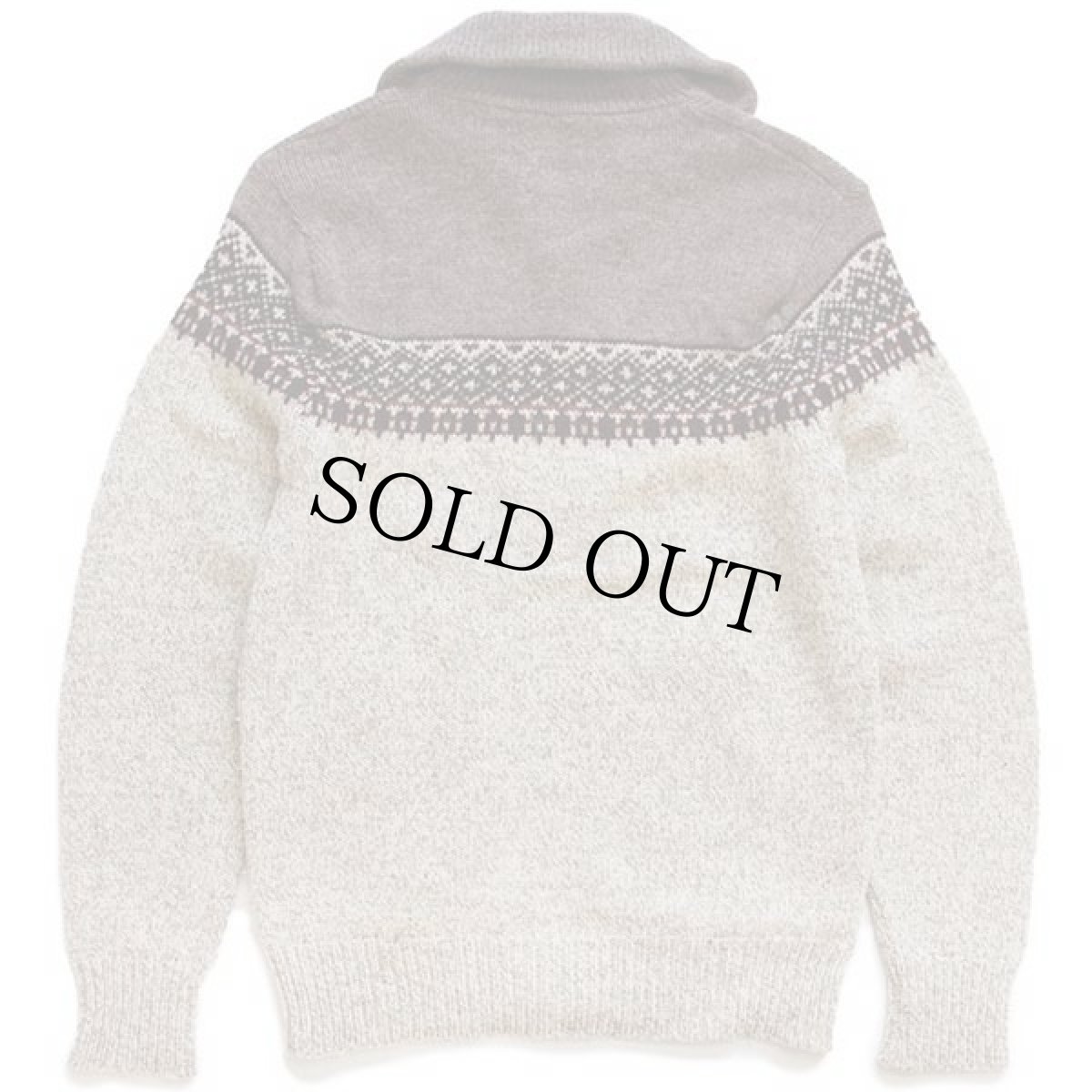 画像2: 80s Cabela'sカベラス ノルディック柄 タートルネック フルジップ ウールニット セーター M (2)