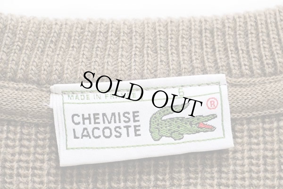 画像4: 70s フランス製 CHEMISE LACOSTE ラコステ ワンポイント ウールニット セーター オリーブドラブ 6 (4)