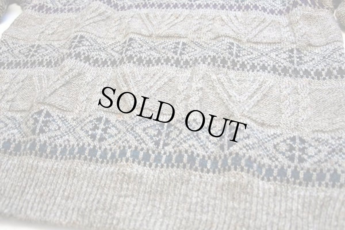 画像5: 英国製 St Michael ノルディック柄 編み柄 切り替え ネップ入り アクリル×ウールニット セーター L (5)