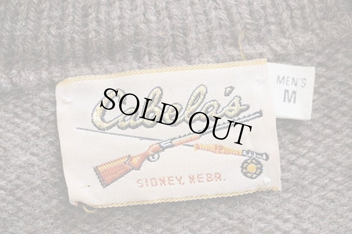 画像4: 80s Cabela'sカベラス ノルディック柄 タートルネック フルジップ ウールニット セーター M (4)