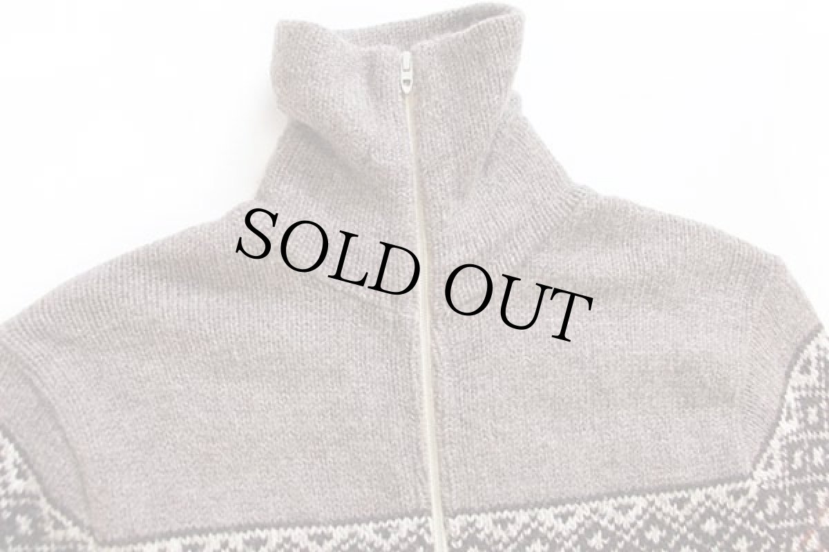 画像3: 80s Cabela'sカベラス ノルディック柄 タートルネック フルジップ ウールニット セーター M (3)