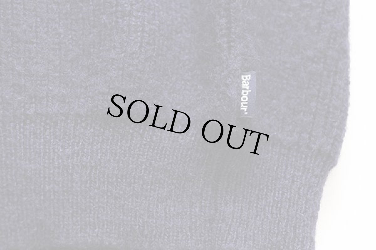 画像6: 00s スコットランド製 Barbourバブアー ハイネック ハーフジップ ローゲージ ウールニット セーター 紺 L (6)